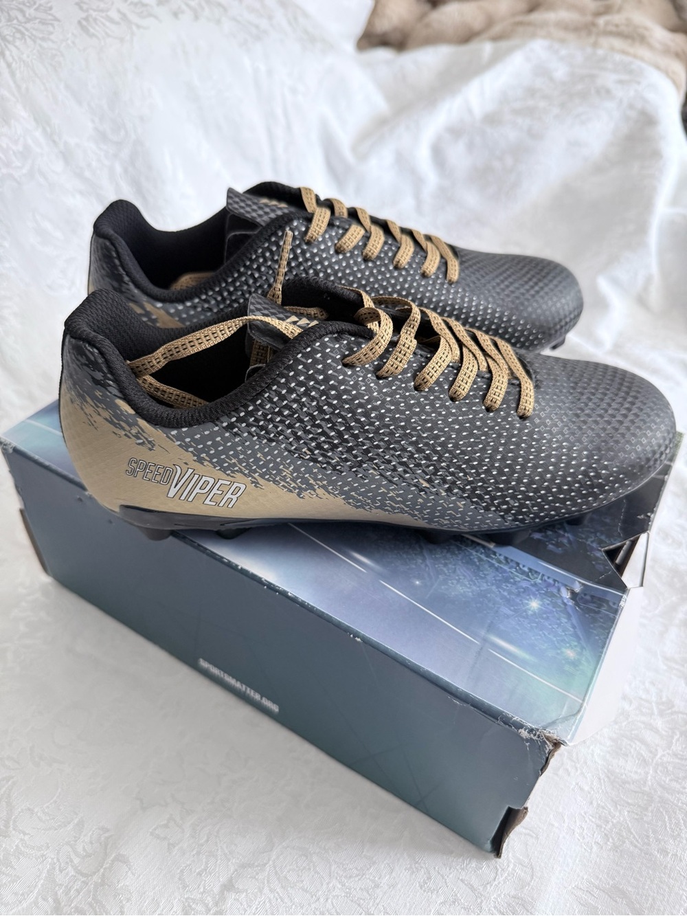 Unisex DSG Black and Gold Athletic Soccer Cleats - Speed Viper